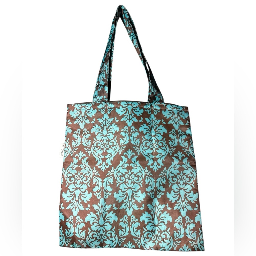 SACHI Tuequose And Brown /Shopping Bag NWOT